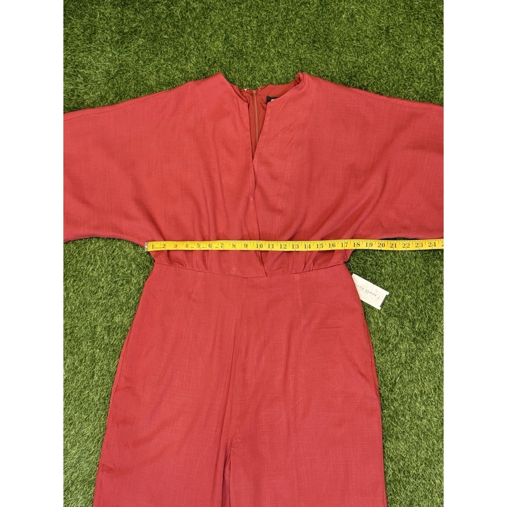 Alexia Admor Jumpsuit Women 12 Burnt Orange D3848 Flutter Sleeves NWT - Picture 16 of 16